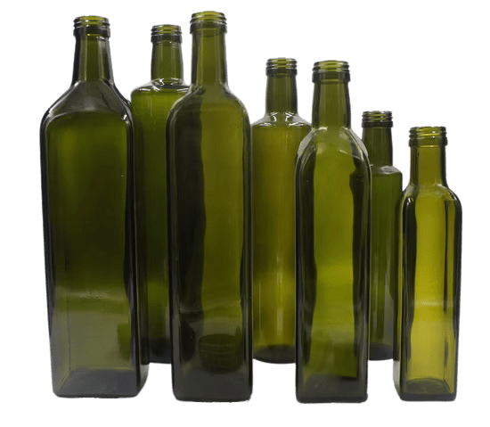 Ambiance -250ml-500ml-750ml-1L-Empty-Square-Antique-Green-Marasca-1-Liter-Glass-Bottle-for-Olive-Oil - glass olive oil bottle by GlassRock