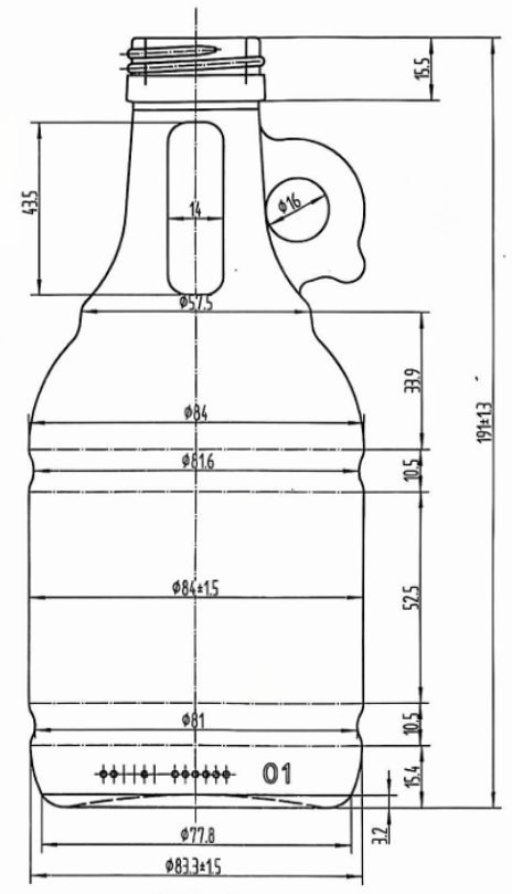 Drawing Antique Green Oil Jug with Handle 500ml