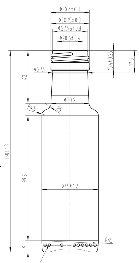 Drawing Round Light Green Olive Oil Mini Bottle 100ml