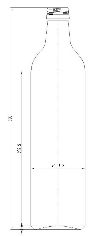 Drawing Square Light Green Olive Oil Bottle Slim Round Neck 1000ml
