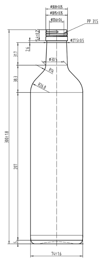 Drawing Square Olive Oil Bottle 1000ml