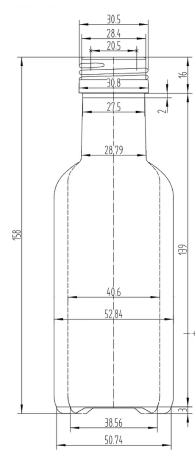 Drawing Square Olive Oil Bottle 100ml