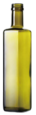 Square Light Green Olive Oil Bottle Slim Round Neck 375ml