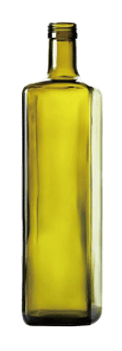 Square Light Green Olive Oil Bottle Slim Round Neck 750ml