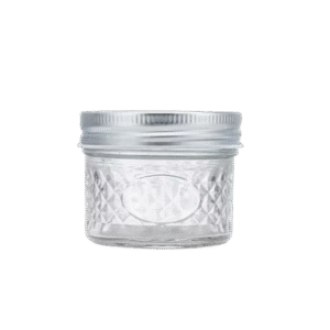100ml Mason Jar embossed with diamond pattern