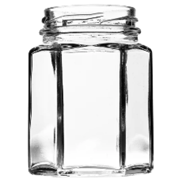 110ml Hexagonal Glass Jar Tall