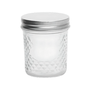 200ml Mason Jar embossed with diamond pattern