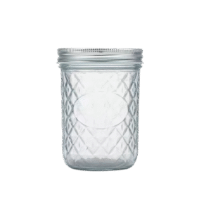 500ml Mason Jar embossed with diamond pattern