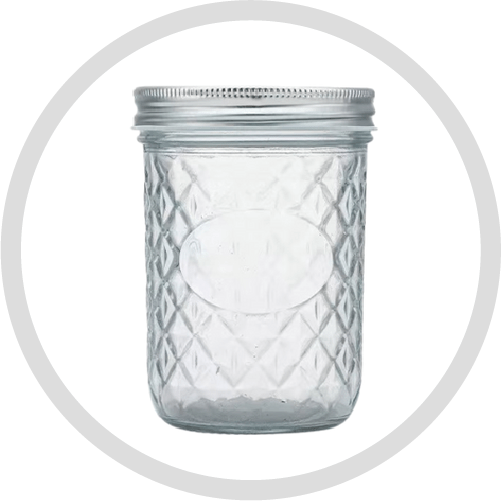 Mason Jar embossed <br>with diamond pattern