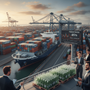 Premium glass bottle transport from China featuring embossed mason jar packaging