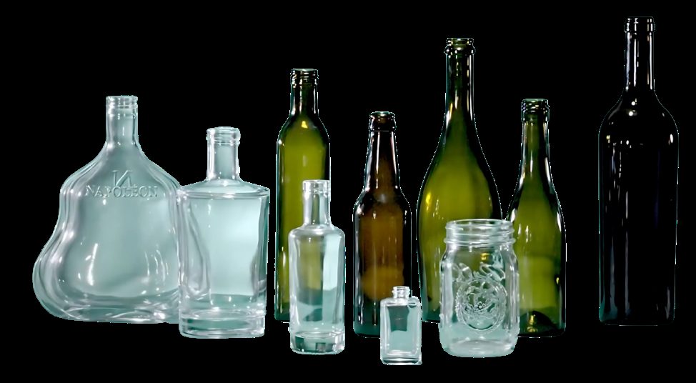 Full range of custom glass bottle shapes — spirits, wine, oil, beer and specialty