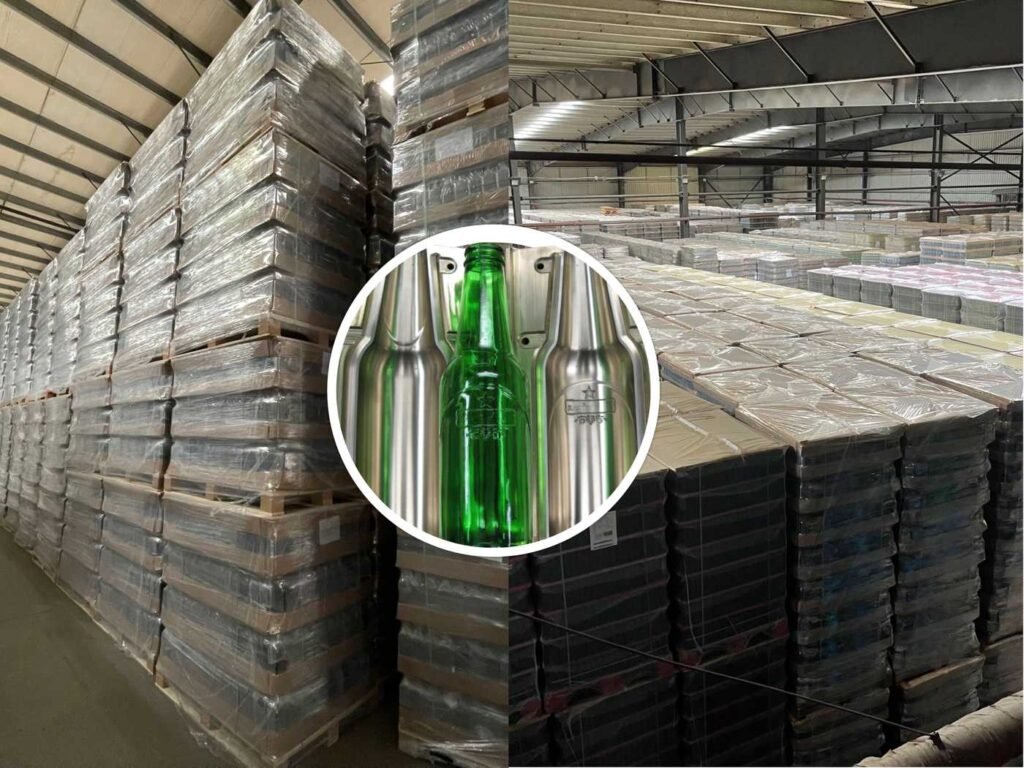 Comparison between a custom bottle mold and a stock mold