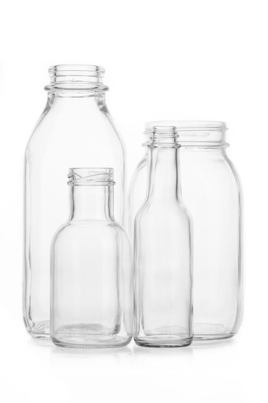 Glass sauce bottle filled and labelled